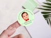 Personalised Round Baptism Photo Sticker Labels, Christening sticker, custom sticker