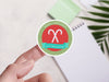 Personalised Round Christmas Sticker Labels, party label, surprise party, holiday sticker
