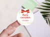 Personalised Round Christmas Sticker Labels, party label, surprise party, holiday sticker