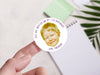 Personalised Round Birthday Photo Sticker Labels, party label, surprise party, custom birthday sticker
