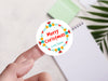Personalised Round Christmas Sticker Labels, party label, surprise party, holiday sticker