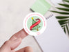 Personalised Round Christmas Sticker Labels, party label, surprise party, holiday sticker