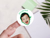Personalised Round Birthday Photo Sticker Labels, party label, surprise party, custom birthday sticker
