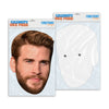 Personalised funny Celebrity face mask Liam Hemsworth ready to wear,  fun party gifts unique for fans, novelty face masks