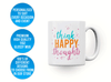 Personalised 'think happy thoughts' mug