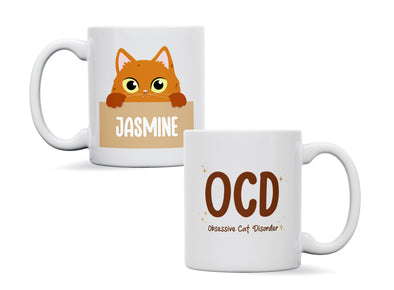 Personalised 'OCD Obsessive Cat Disorder' mug