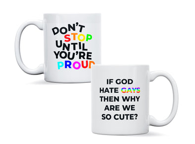 Personalised 'LGBT Don't stop until you're proud' mug