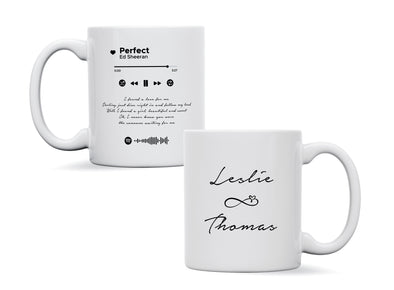 Personalised couple song album mug