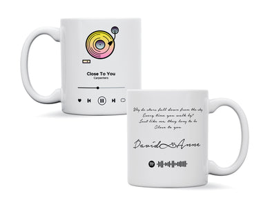 Personalised couple song album mug