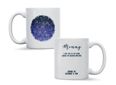 Personalised Star map Mommy, Galaxy Night Sky Keepsake Gift mug