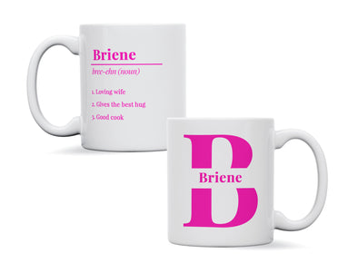 Personalised Definition Dictionary Initial Name Birthday Mug