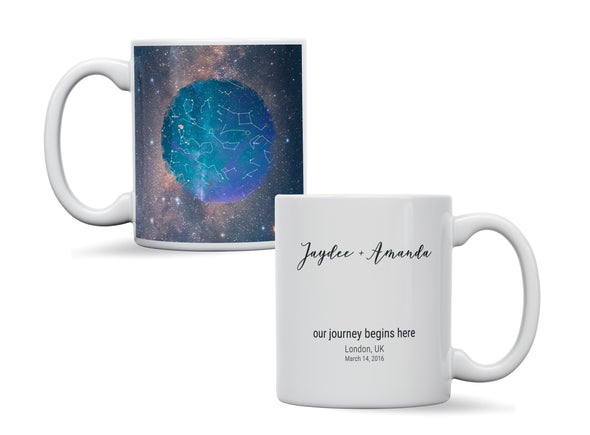 Personalised Star map, Galaxy Night Sky Keepsake Gift mug
