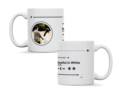 Personalised couple image song album mug