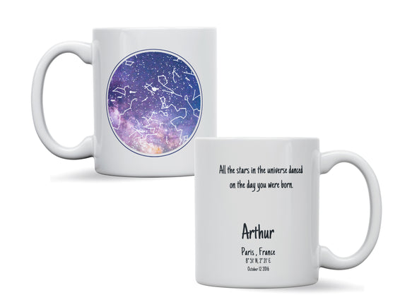 Personalised Star map, Galaxy Night Sky Keepsake Gift mug