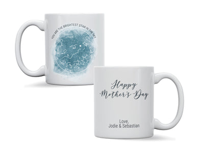 Personalised Star map Mother's day, Galaxy Night Sky Keepsake Gift mug