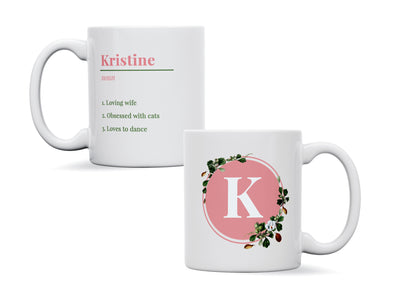 Personalised Definition Dictionary Initial Name Birthday Mug