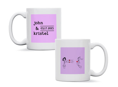 Personalised magnet couple mug