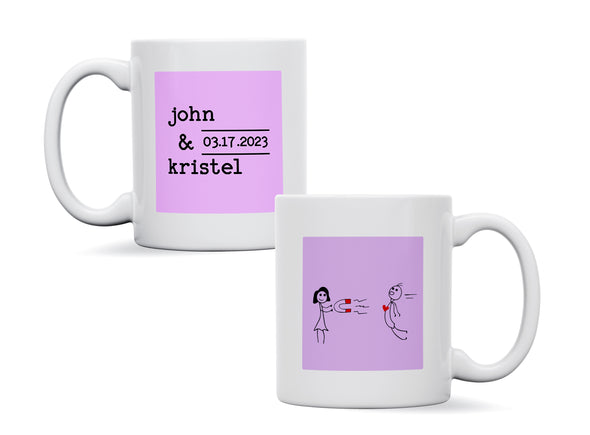 Personalised magnet couple mug