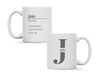 Personalised Definition Dictionary Initial Name Birthday Mug
