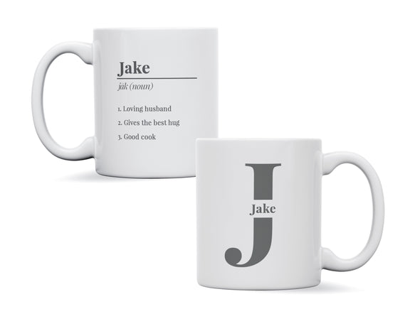 Personalised Definition Dictionary Initial Name Birthday Mug