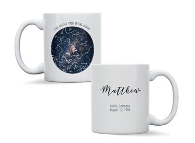 Personalised Star map birthday, Galaxy Night Sky Keepsake Gift mug