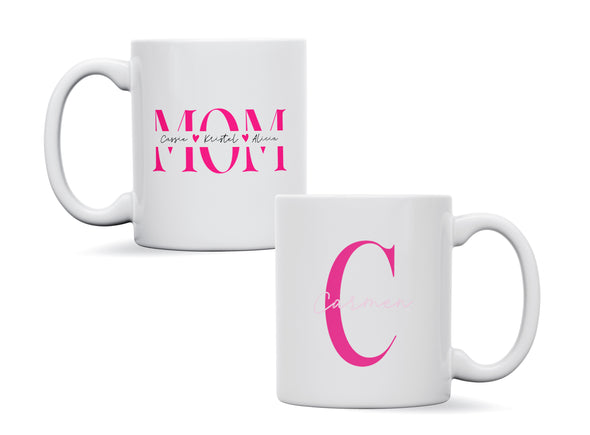 Personalised Mom Initial Name mug
