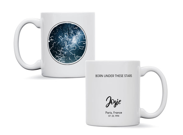 Personalised Star map, Galaxy Night Sky Keepsake Gift mug