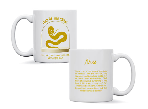 Personalised Chinese Horoscope Year of The Snake Zodiac Mug