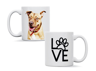 Personalised pet dog love mug