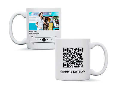 Personalised couple image song album QR mug