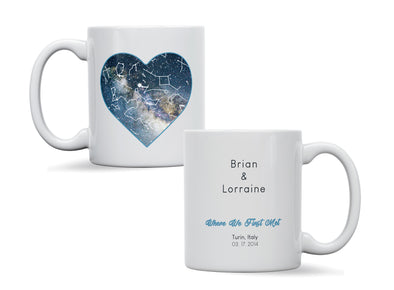 Personalised Star map Where we first met, Galaxy Night Sky Keepsake Gift mug