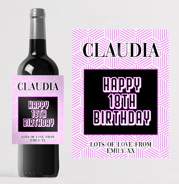 Personalised Birthday/Anniversary wine bottle label - Forefrontdesigns