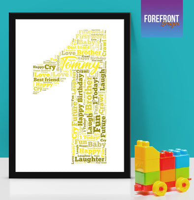 Personalised 1st birthday word art print - Forefrontdesigns