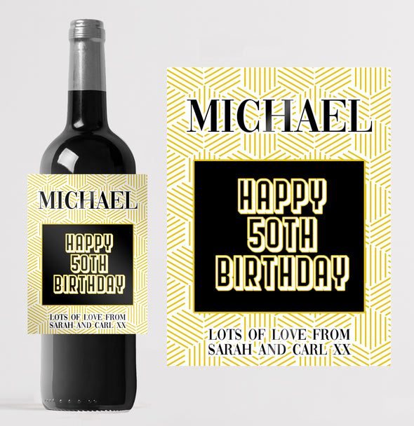 Personalised Birthday/Anniversary wine bottle label - Forefrontdesigns