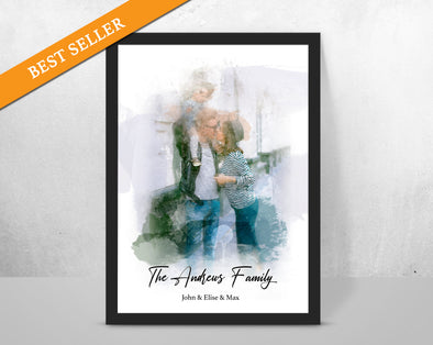 Personalised Family watercolour portrait print