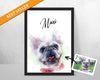 Personalised Pet Animal watercolour portrait print