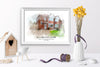 Personalised new house/home watercolour portrait print