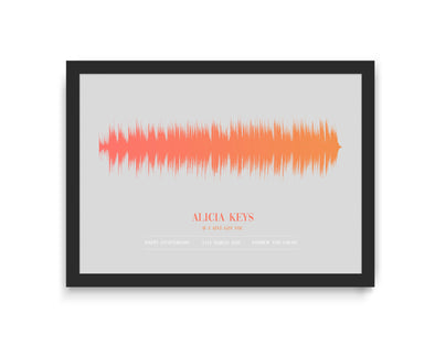 Custom Soundwave Art Print, Favourite Song, voice wave/artist