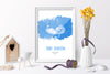 Personalised Baby Scan Ultrasound Watercolour Print