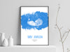 Personalised Baby Scan Ultrasound Watercolour Print