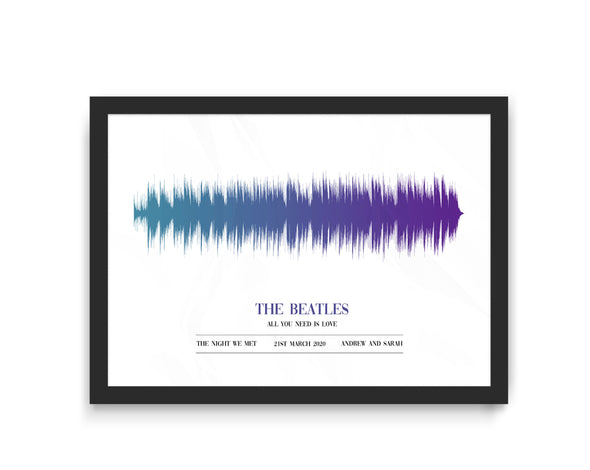 Custom Soundwave Art Print, Favourite Song, voice wave/artist