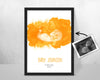 Personalised Baby Scan Ultrasound Watercolour Print