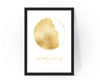 Personalised Custom FOIL CITY Map Newcastle UK Poster Art