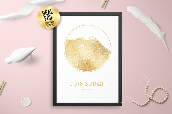 Personalised Custom FOIL CITY Map Edinburgh Scotland Poster Art