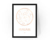 Personalised Custom FOIL STAR MAP, constellation night sky map