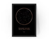 Personalised Custom FOIL STAR MAP, constellation night sky map