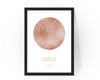 Personalised Custom FOIL STAR MAP, constellation night sky map