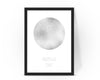 Personalised Custom FOIL STAR MAP, constellation night sky map
