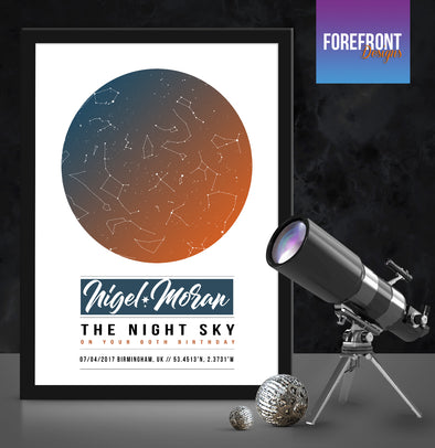 Personalised star map/sky constellation - Forefrontdesigns