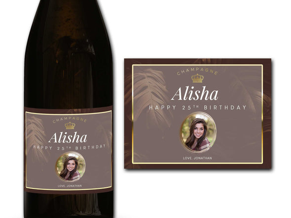 Personalised PHOTO champagne/prosecco bottle label 21st/30th/40th/50th gift-Ideal Celebration/Anniversary/Birthday/Wedding gift bottle label